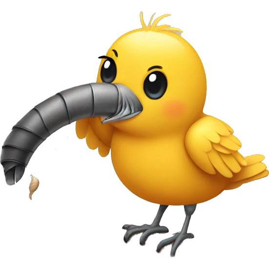 bird holding a worm  emoji