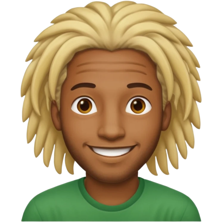 Black malw with blond rastas emoji