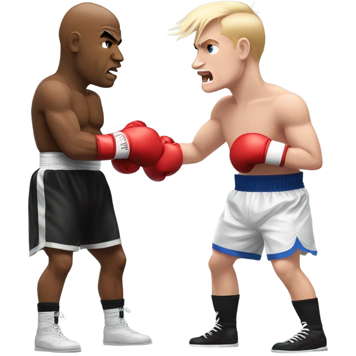 Mike Tyson with boxing gloves on fighting Jake Paul  emoji