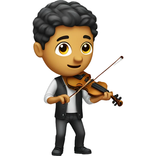 Guy playing tiny violin emoji
