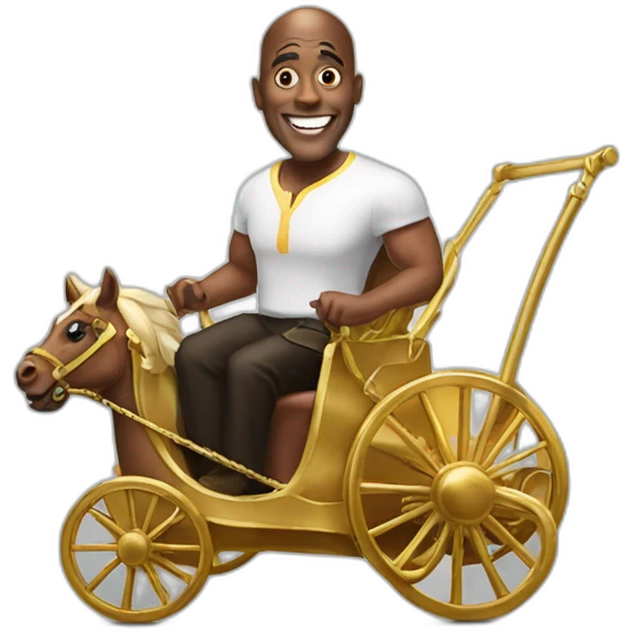 Ainsley Harriott Riding a chariot emoji