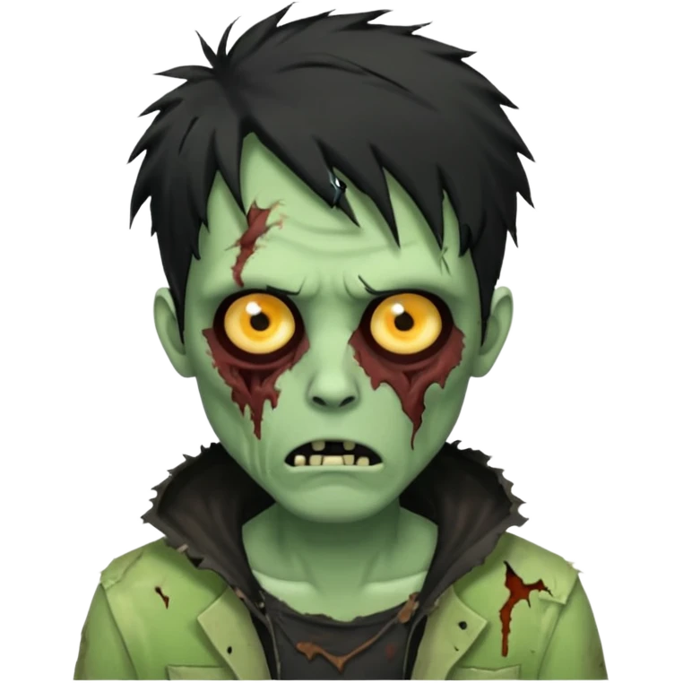 crie um emoji de zumbi homen de cabelo preto bagunçado assim🧟 emoji