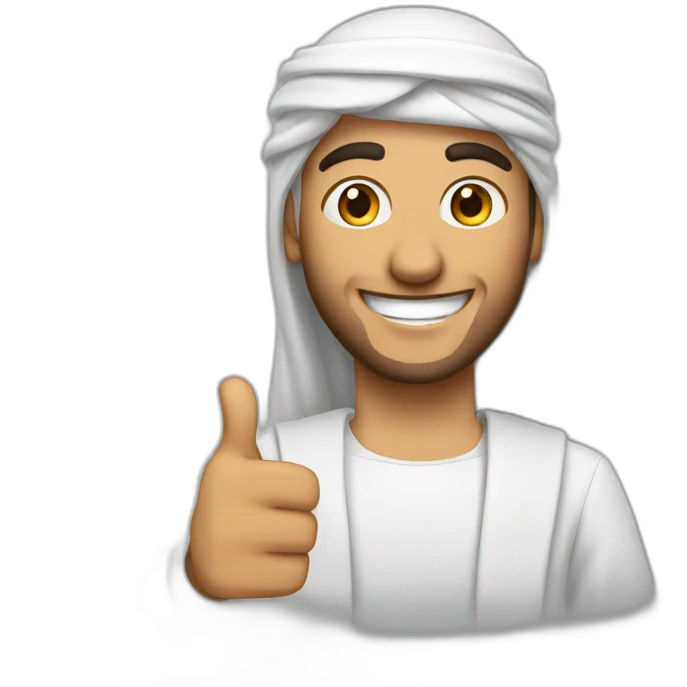happy, young Arab man thumbs up  emoji