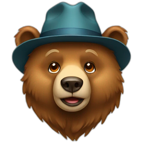 bear wears hat emoji