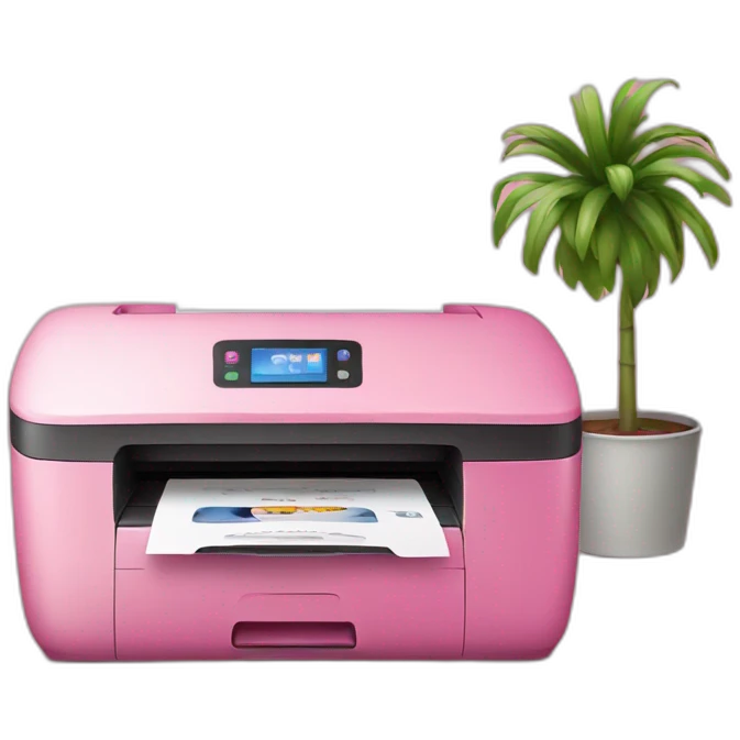 Pink printer emoji