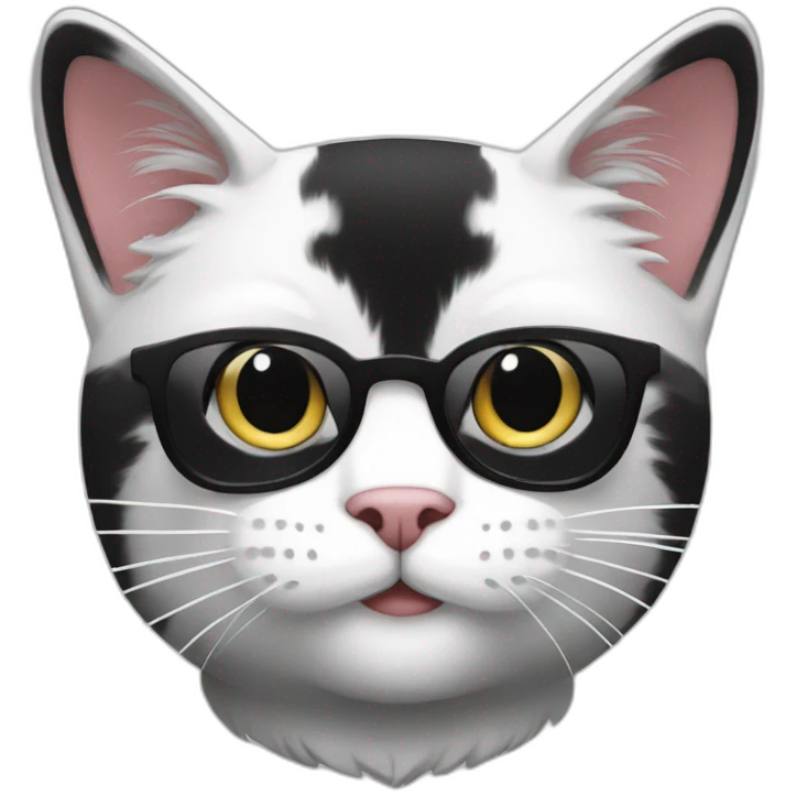 Cool black & white cat emoji