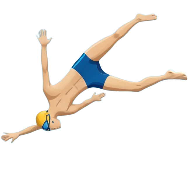 An icon showing an athlete mid-flip diving from a high springboard into a clear blue pool. The design captures the elegance of the twist, the splash below, and the height of the jump. Transparent background emphasizes the precision, grace, and thrill of diving as a sport. emoji