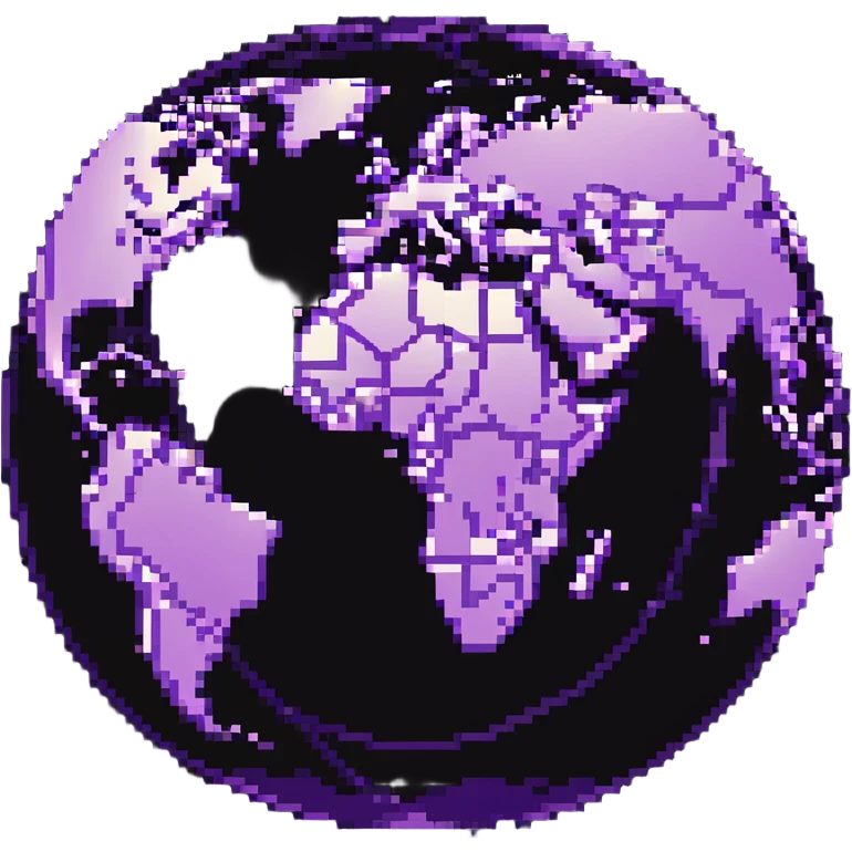 world globe with a connected network, purple and light pink colors emoji