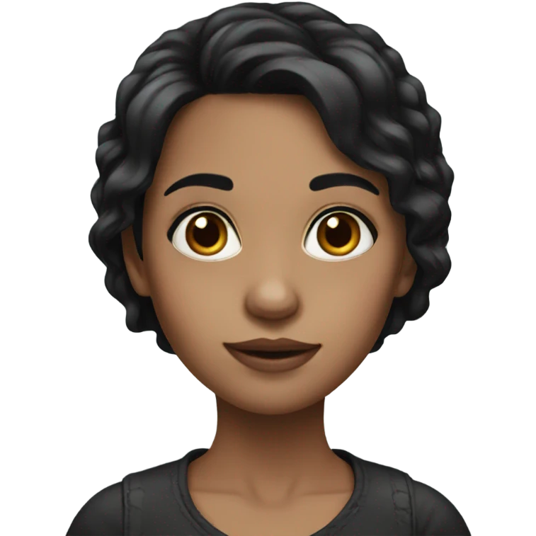 realistic girl with black hair emoji