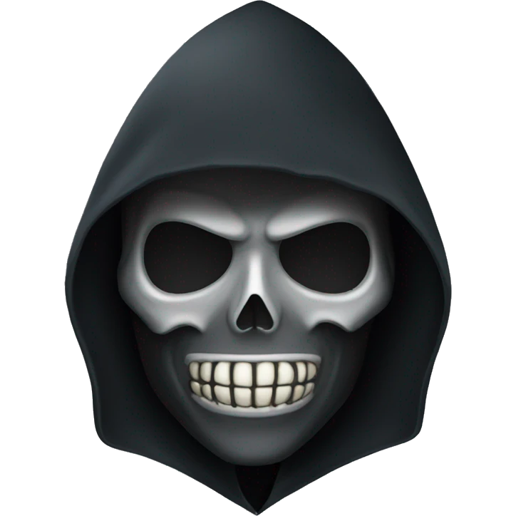 Grim reaper with high hood wearing mask emoji