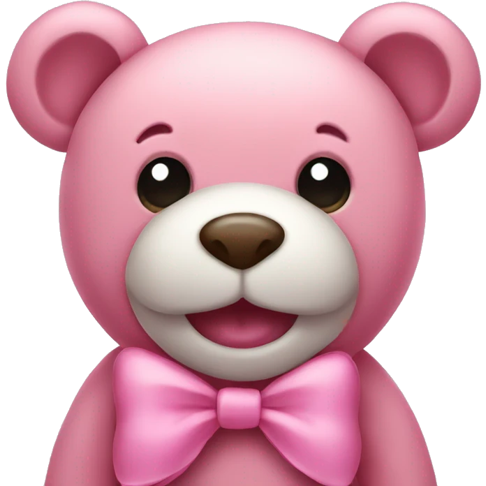 Pink teddy bear with bow emoji