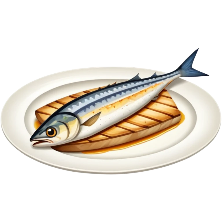 Plate of a saury pike  emoji
