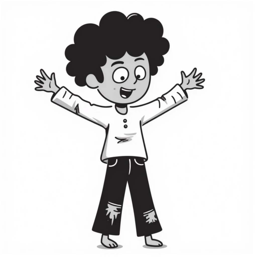 boy zombie with afro tapered African American hair emoji