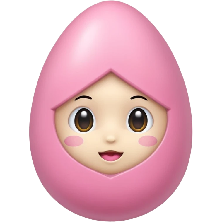 Uovo di pasqua kawaii rosa senza faccia emoji