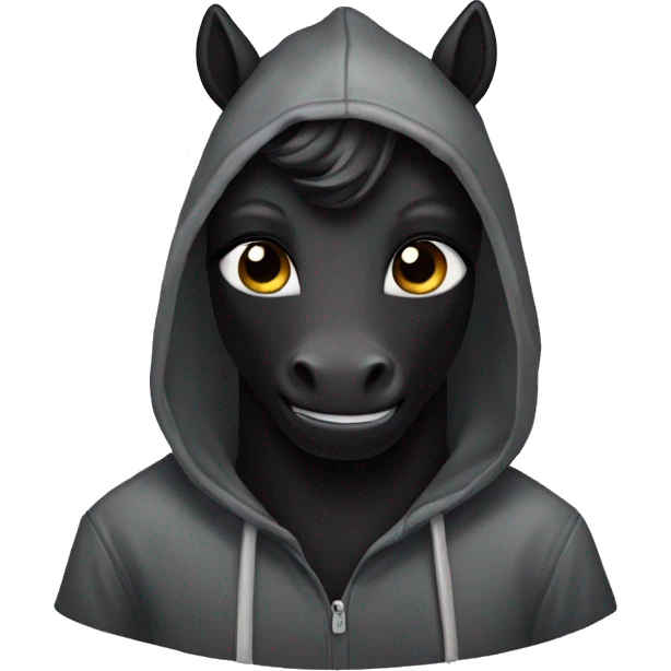 Black Unicorn wearing a hoodie  emoji