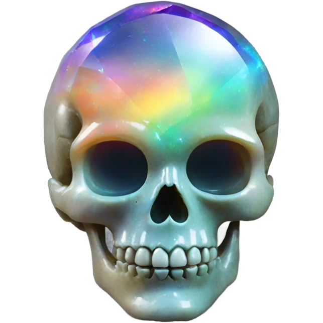 Rainbow Opal gemstone crystal skull emoji