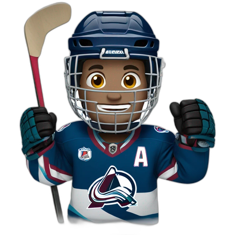 avalanche hockey player emoting emoji