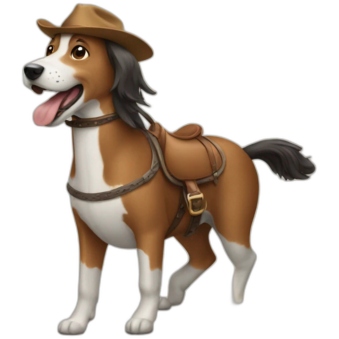 Dog riding a horse emoji
