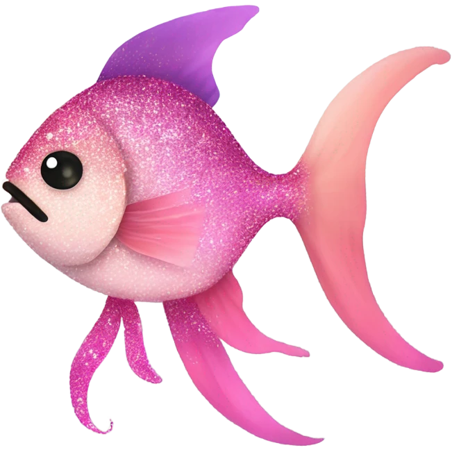 Pink ombre full body fish with glitter emoji