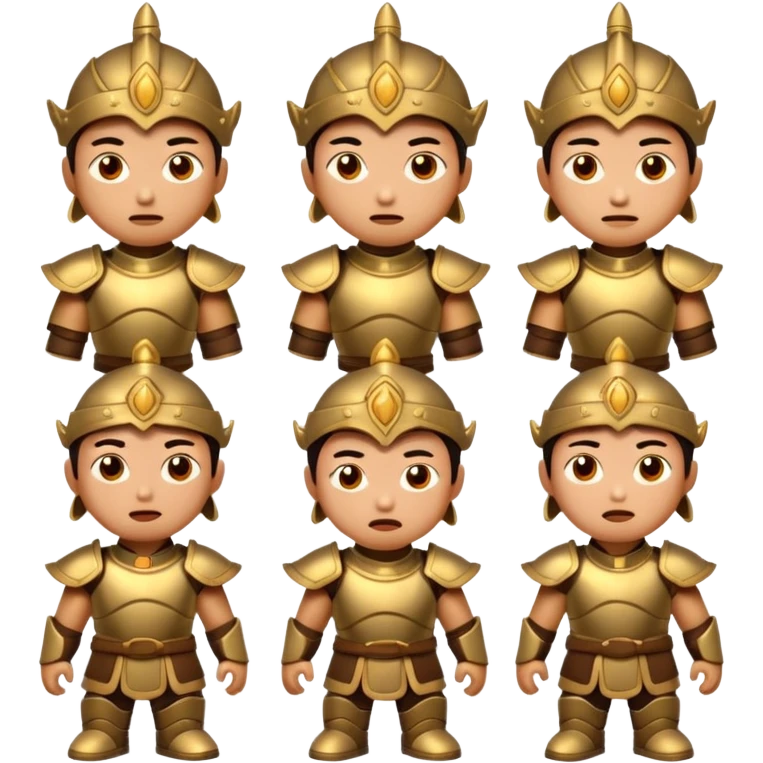 create an emoji set of a cartoonish character from china's bronze age of arts doing different emotions emoji