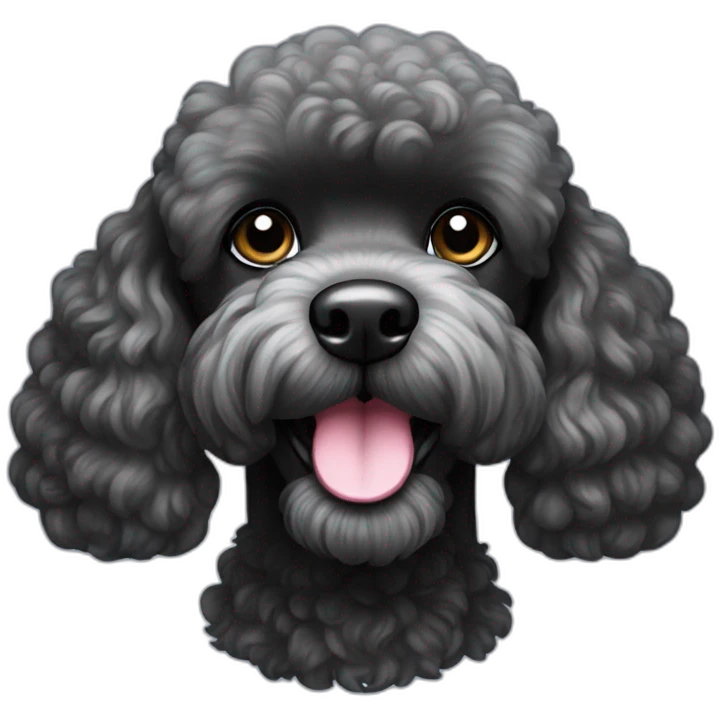 headshot miniture black poodle emoji