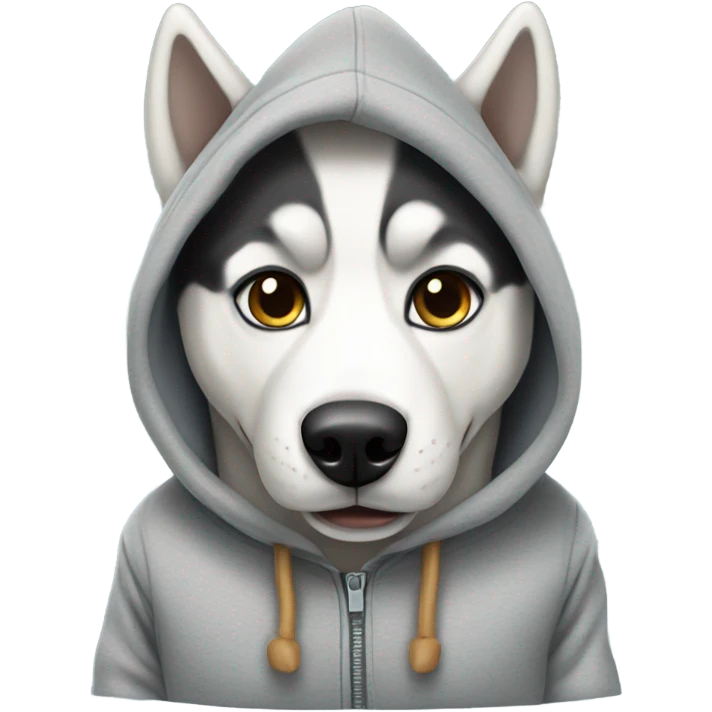 Husky wearing a hoodie emoji