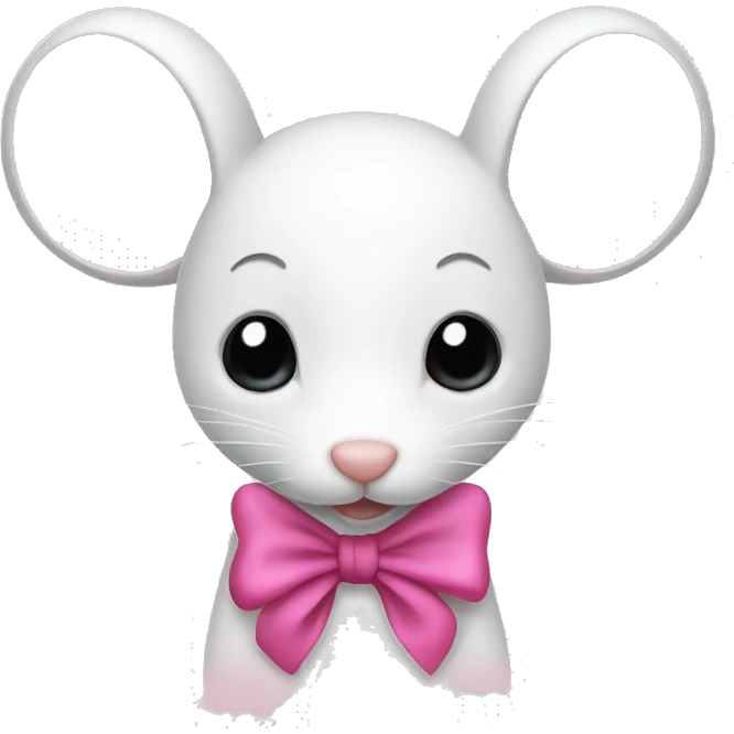 White mice pink bow  emoji