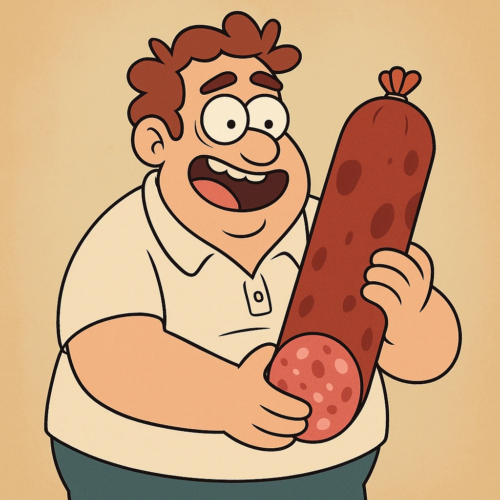salami, flat toon style emoji