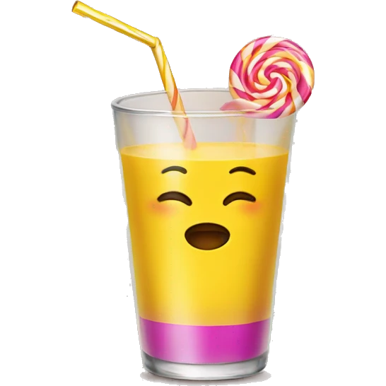Yellow drink with candy  emoji