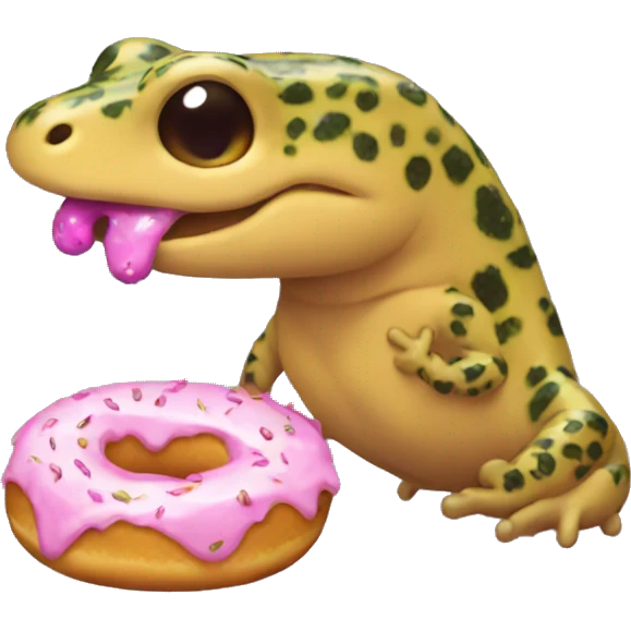 Salamander eating doughnut  emoji