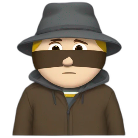 Cartman dressed like coon emoji