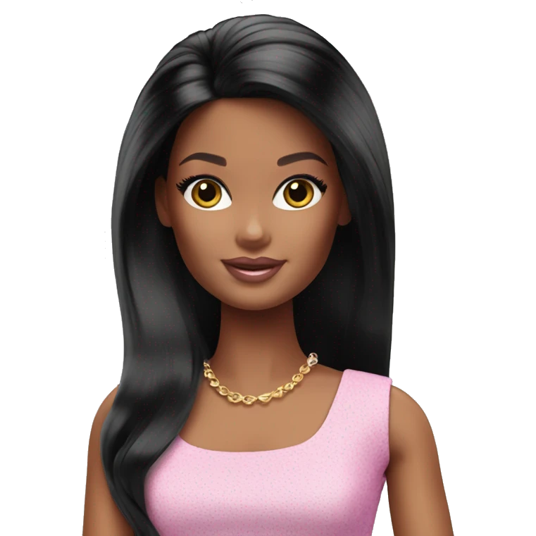 barbie doll black hair emoji
