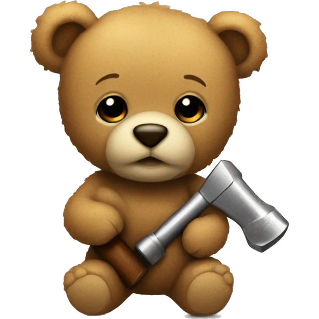 teddy bear holding a hammer emoji