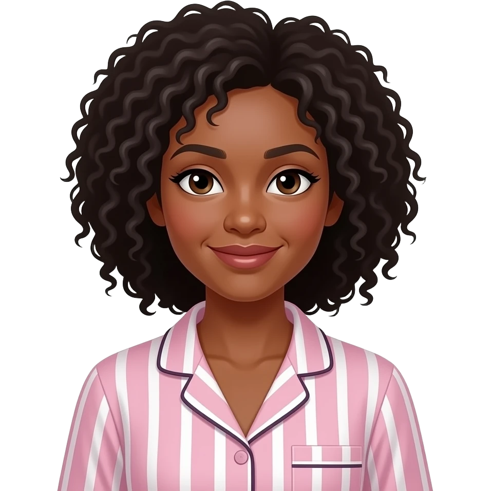 dark skin women in pajamas emoji