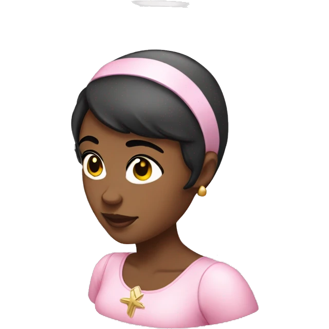 Black woman dressed as an angel in pink with short black hair  emoji