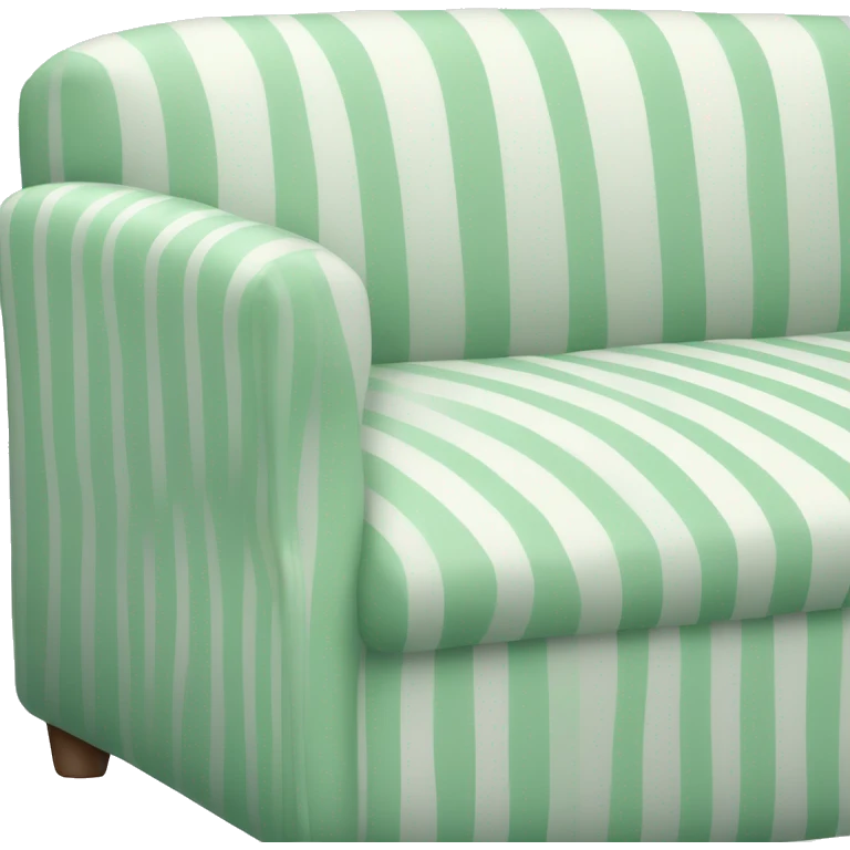 Striped pastel green and white sofa emoji