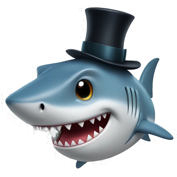 Shark with top hat  emoji