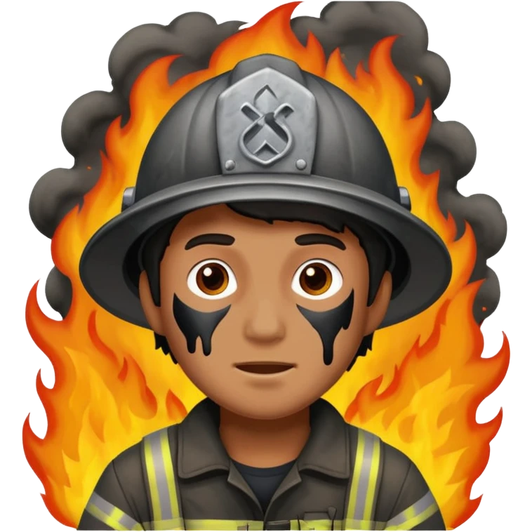 Tam ölecekken ateşten kurtulan adam emoji