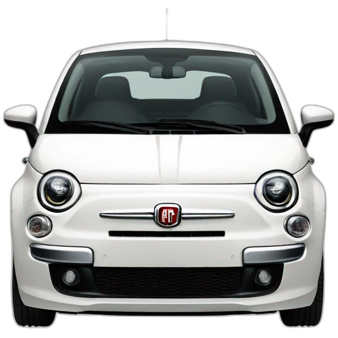Fiat 500 2014 white front emoji