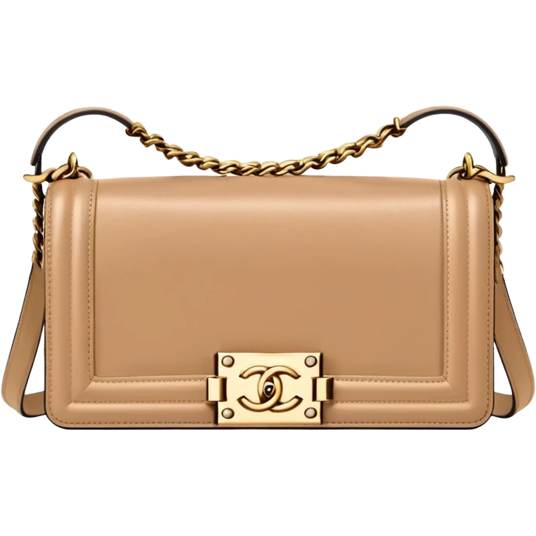 chanel le boy flesh color bag gold hardware emoji