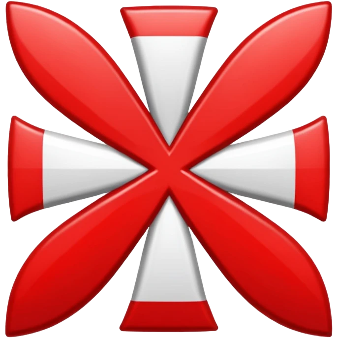 A simple scarlet-red cross with clean, symmetrical lines. Bold and minimal emoji