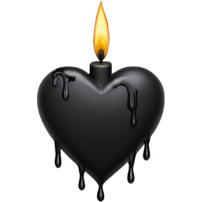 goth themed heart with a black candle emoji