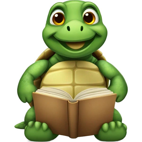 Turtle read book emoji