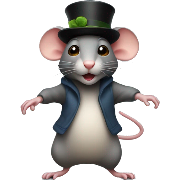 Rat with a hat dancing  emoji