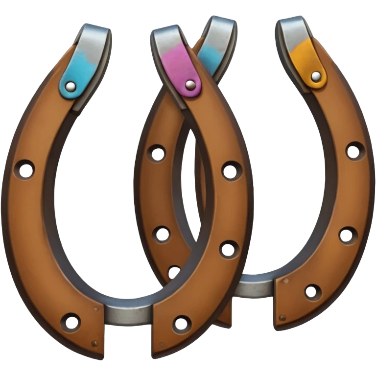 Small pair of brown horseshoes  emoji