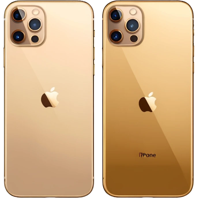Gold iPhone 16 Pro Max, frontview and rearview emoji