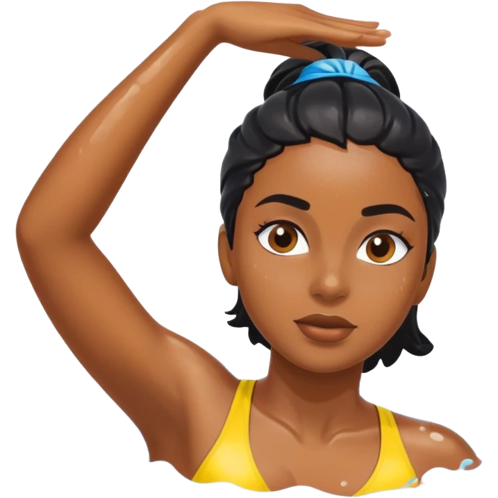 black female swimming emoji