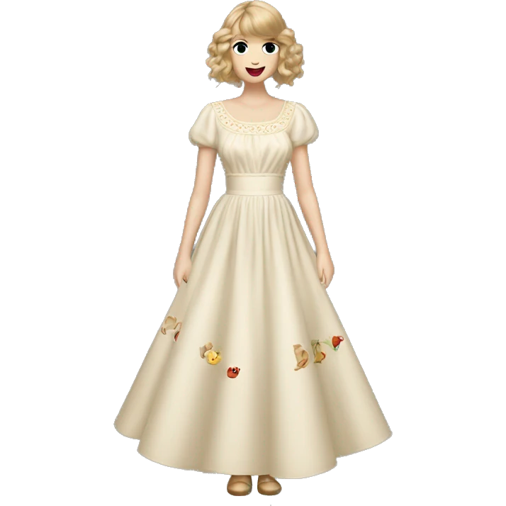 Taylor Swift in the cream folklore dress emoji