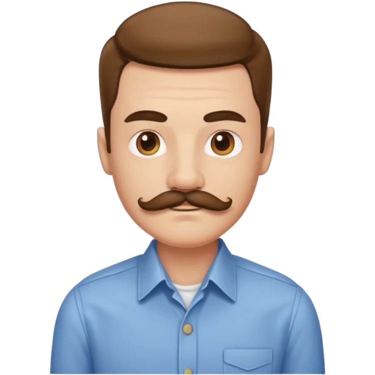 A person with a very square mustache and a side part  emoji