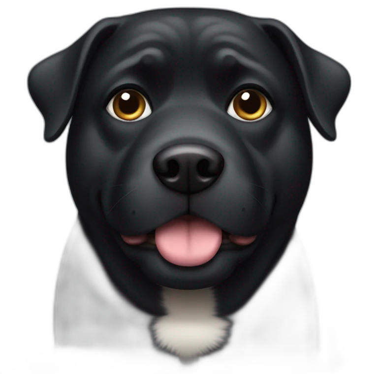 Dark fat dog emoji
